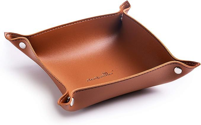 leather portable tray