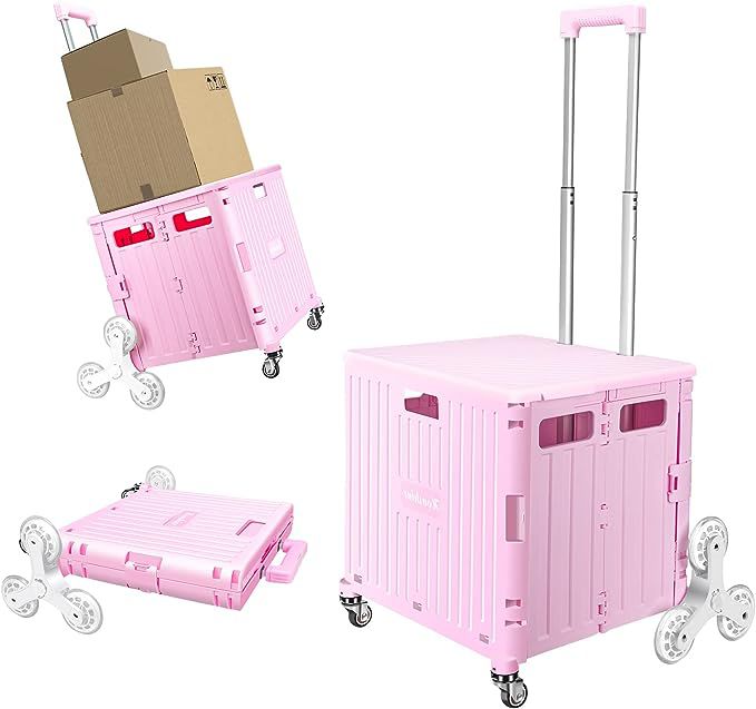 carrito plegable de plástico rosa