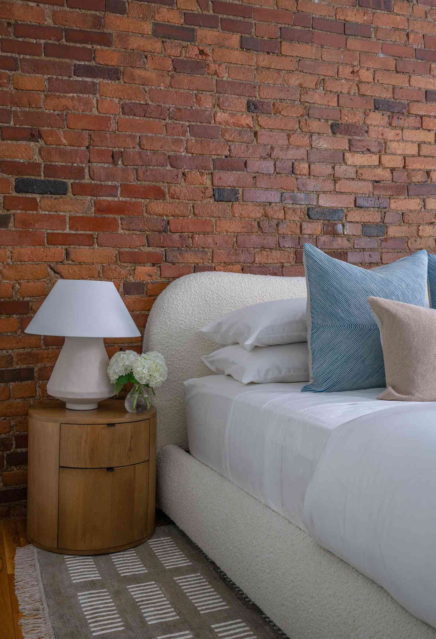 apartment bedroom ideas work with brick