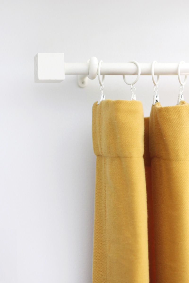 A white DIY curtain rod