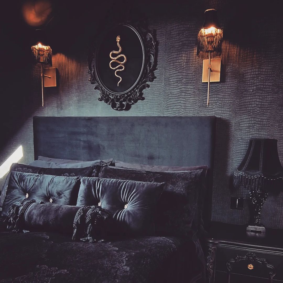 gothic bedroom ideas all black linens