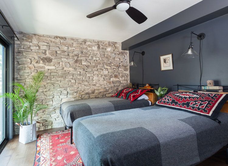 gothic bedroom ideas dark colors brick and stone