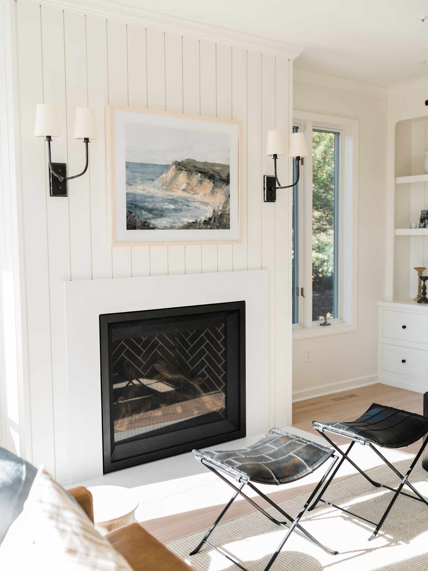 vertical shiplap fireplace