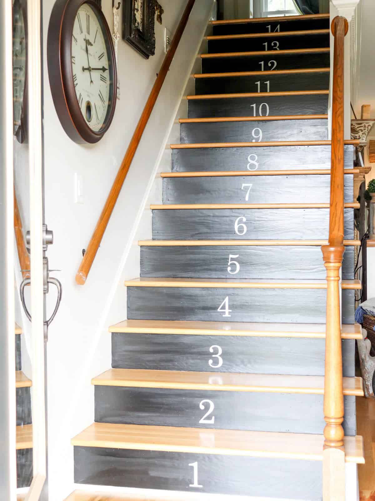 rustic numbered stairs