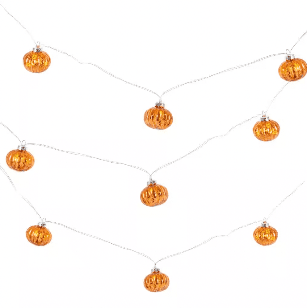 Luces de cuerda de calabaza de cristal para halloween.