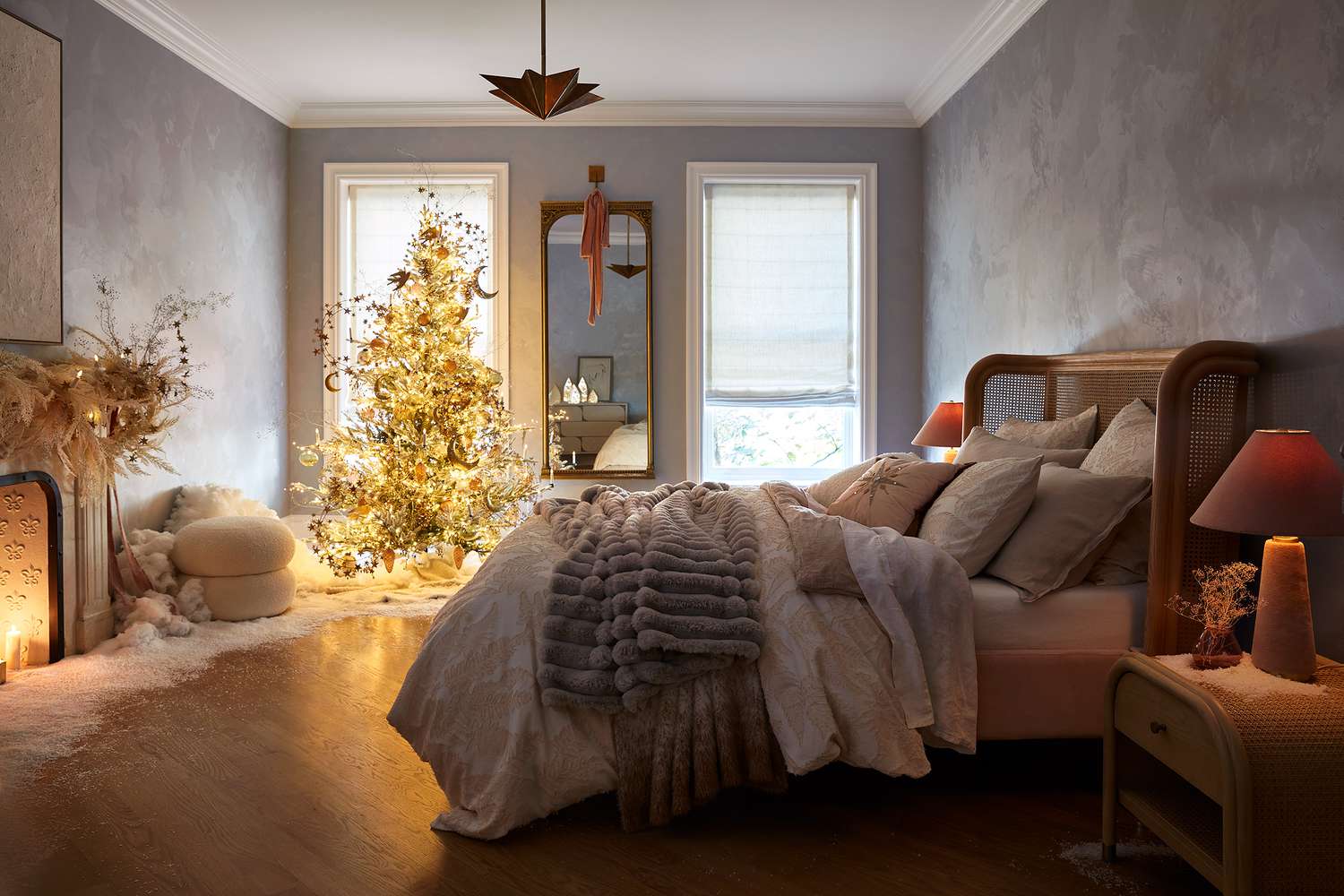 anthropologie x pinterest holiday showhouse bedroom 