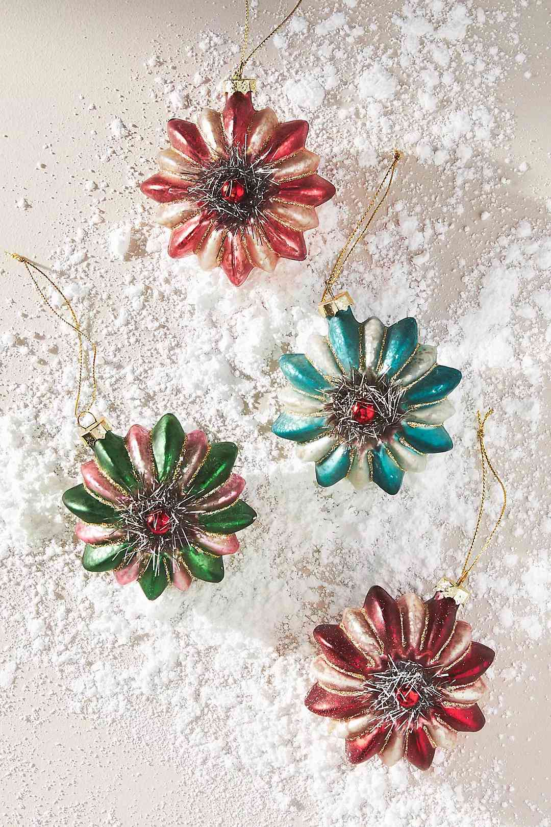 Glass starburst ornaments
