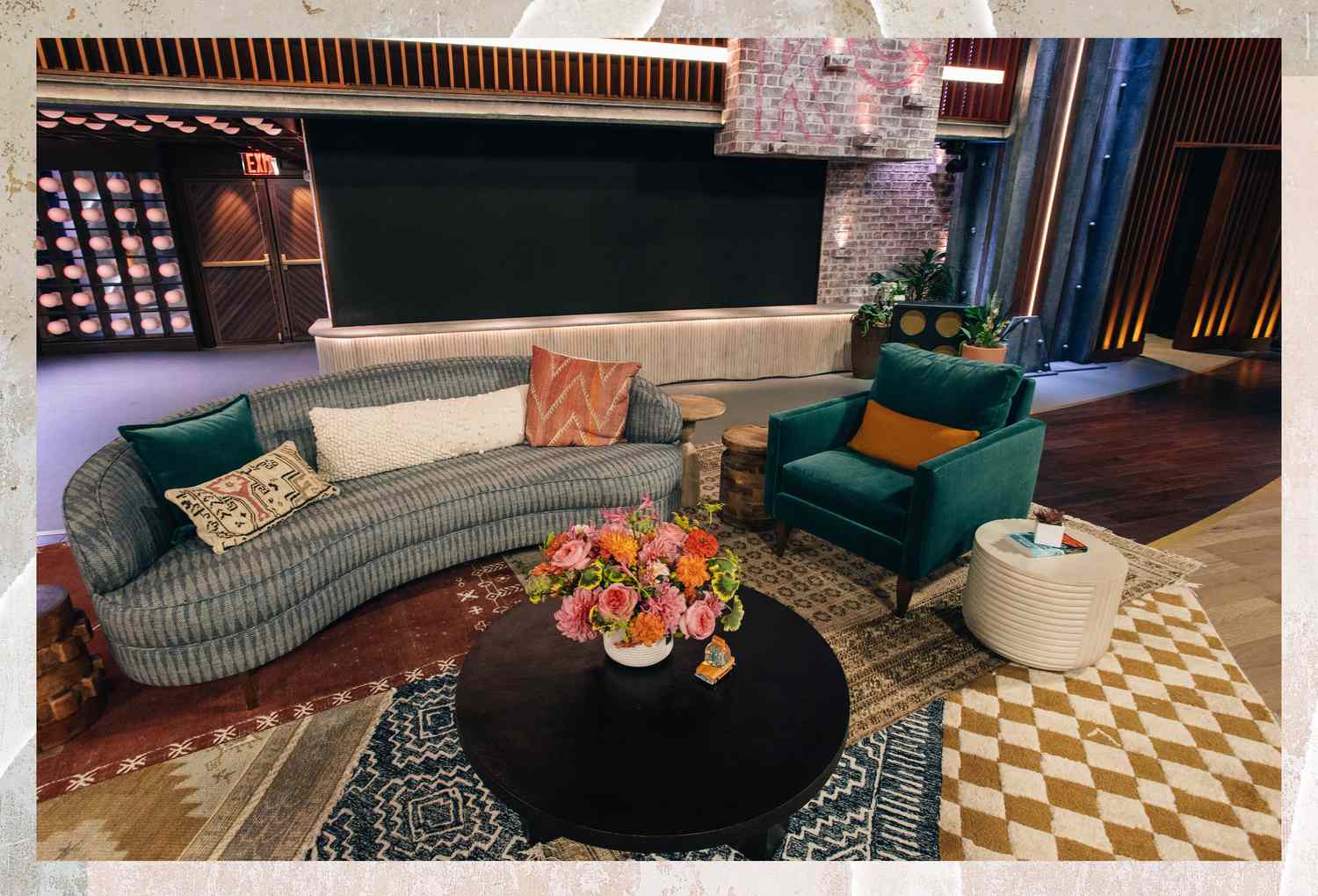 Kelly Clarkson's sitting area on her new talk show set