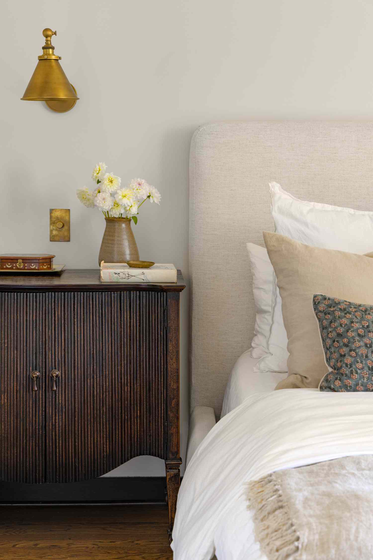 textural pieces in bedroom