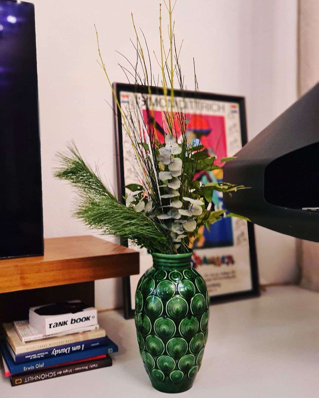 vaso de cerâmica verde