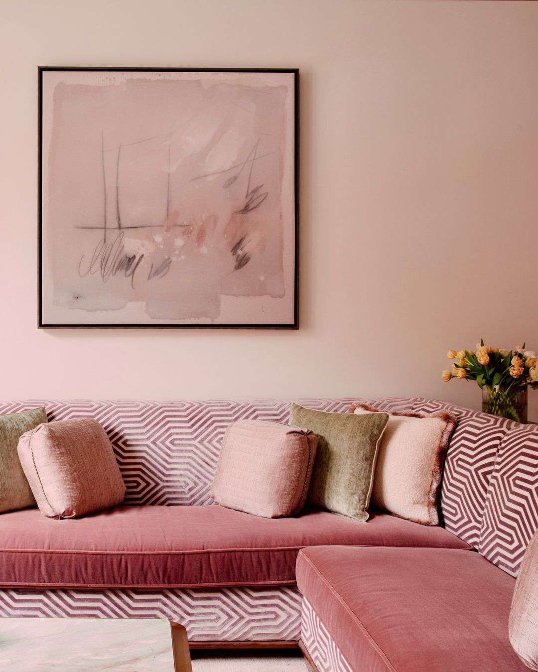 Pink sectional