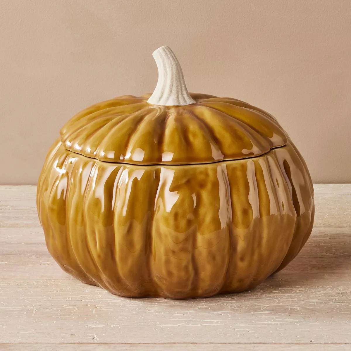 stoneware fall pumpkin tureen