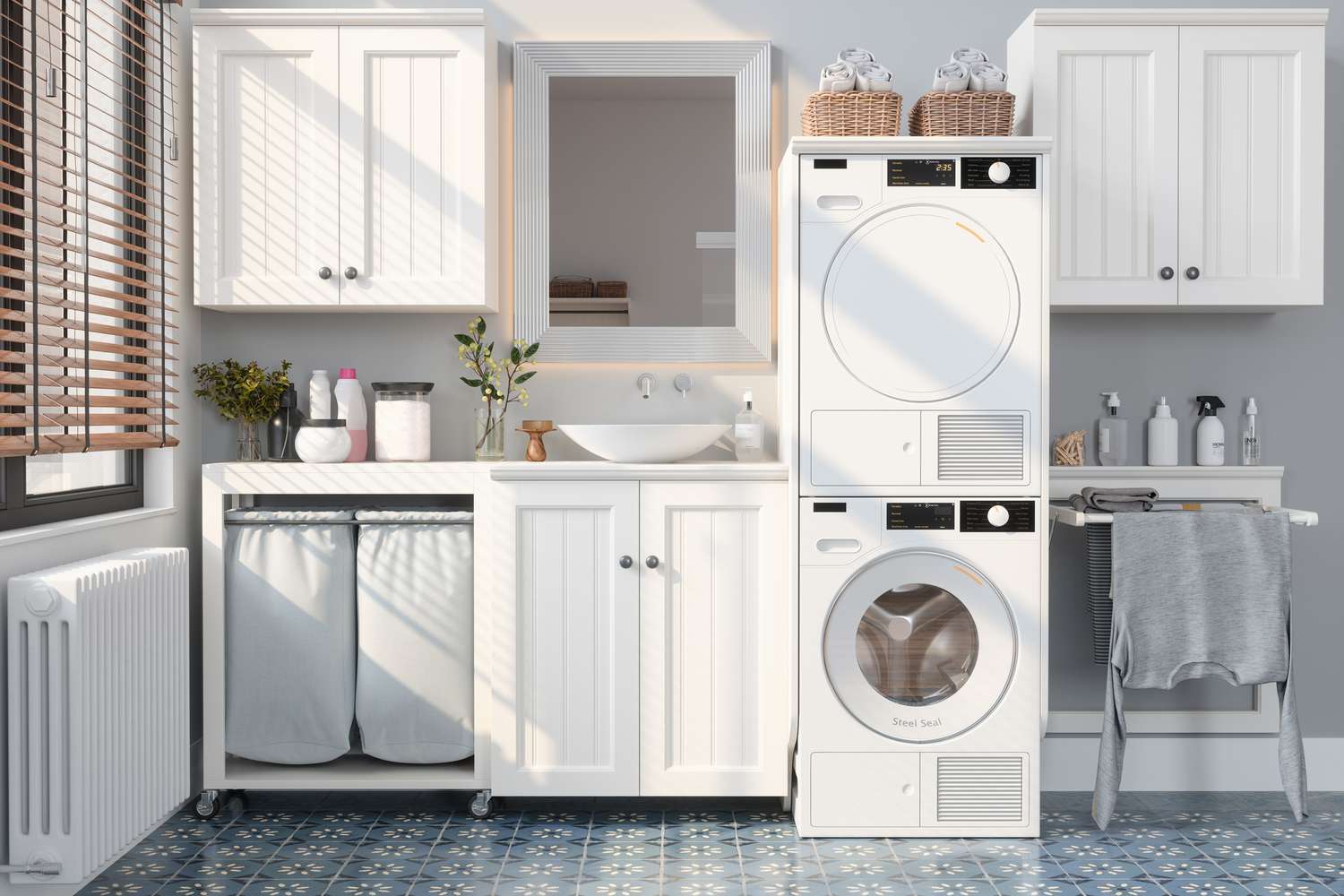 Modern organisierte Waschküche