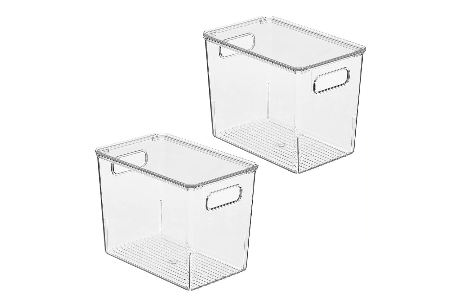 Amazon mDesign Slim Plastic Stackable Bathroom Cabinet Storage Bin Box with Handles/Lid