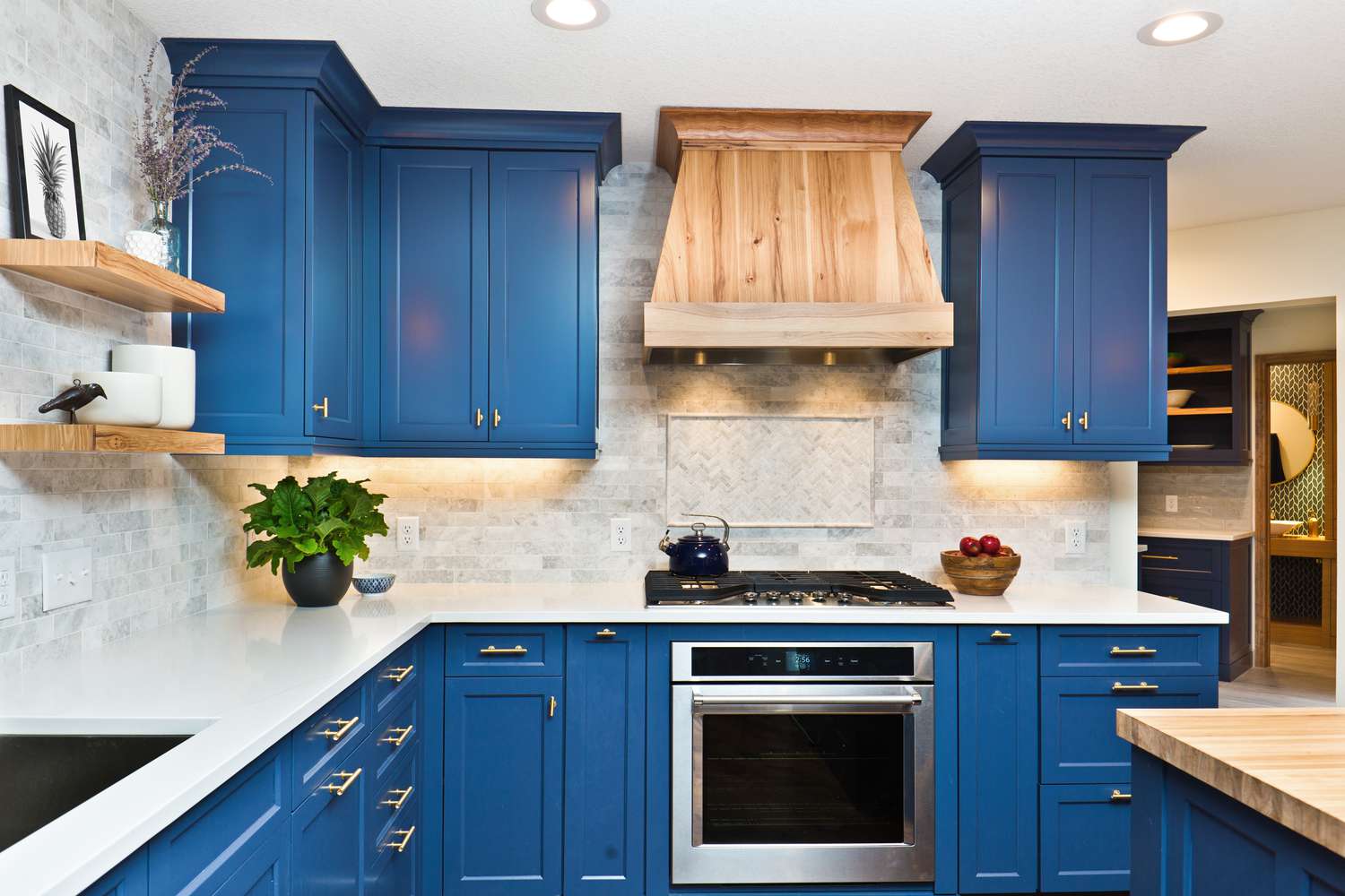 armarios de cocina azules