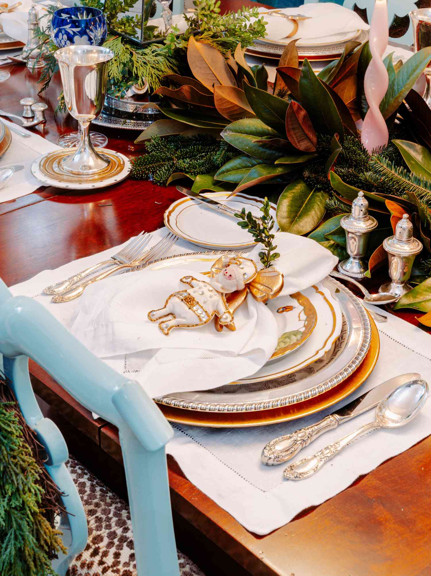 Santa place setting on Christmas Tablescape