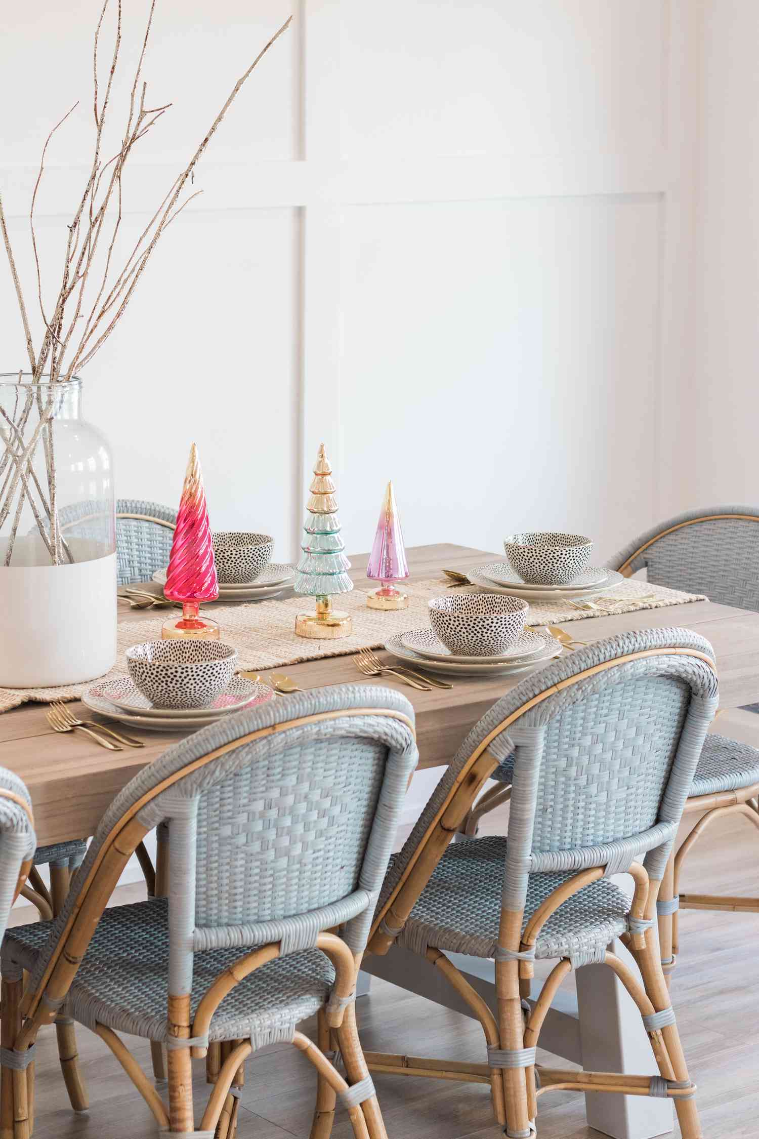 Pastel Christmas tablescape