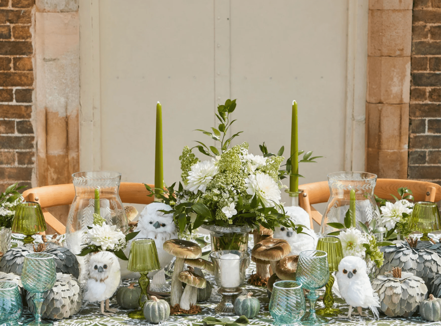 Woodland Christmas tablescape