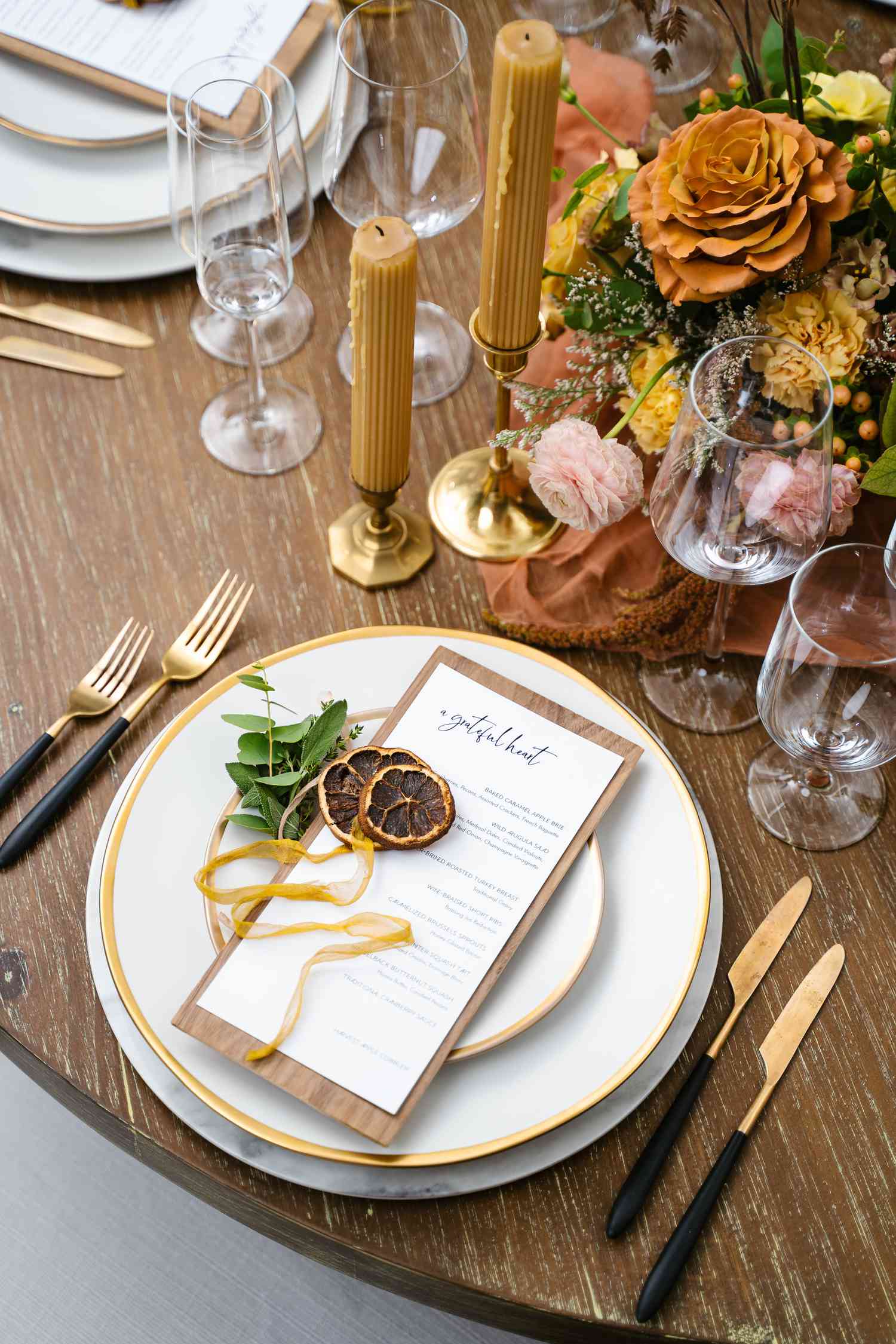 Citrus Christmas tablescape