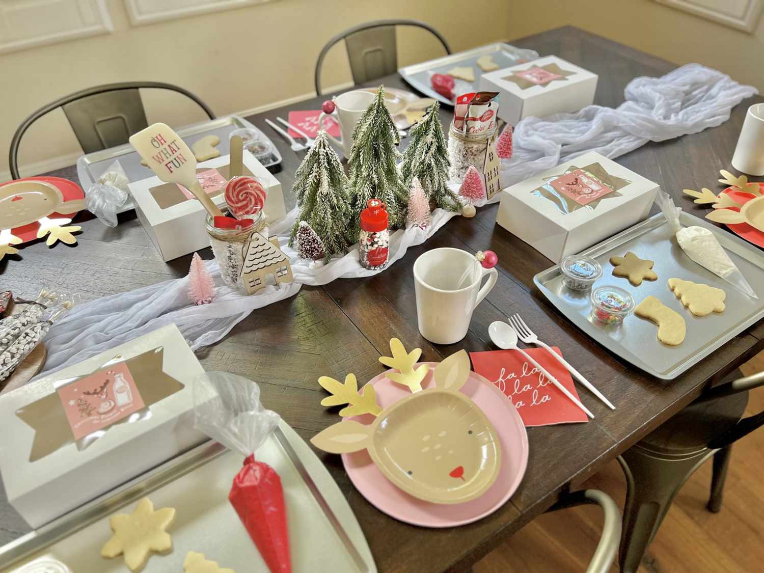 Cookie decorating tablescape