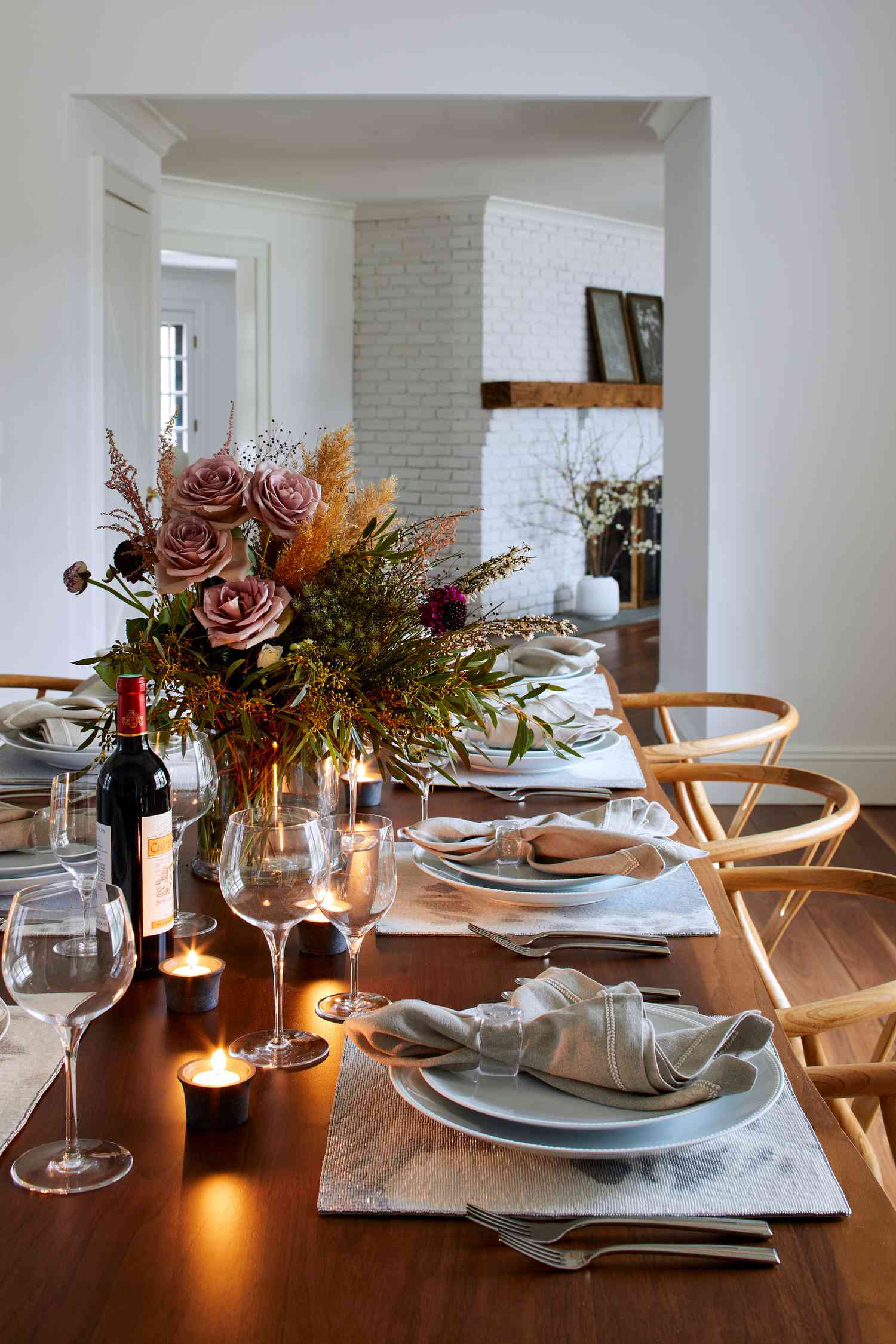 Warm Christmas tablescape