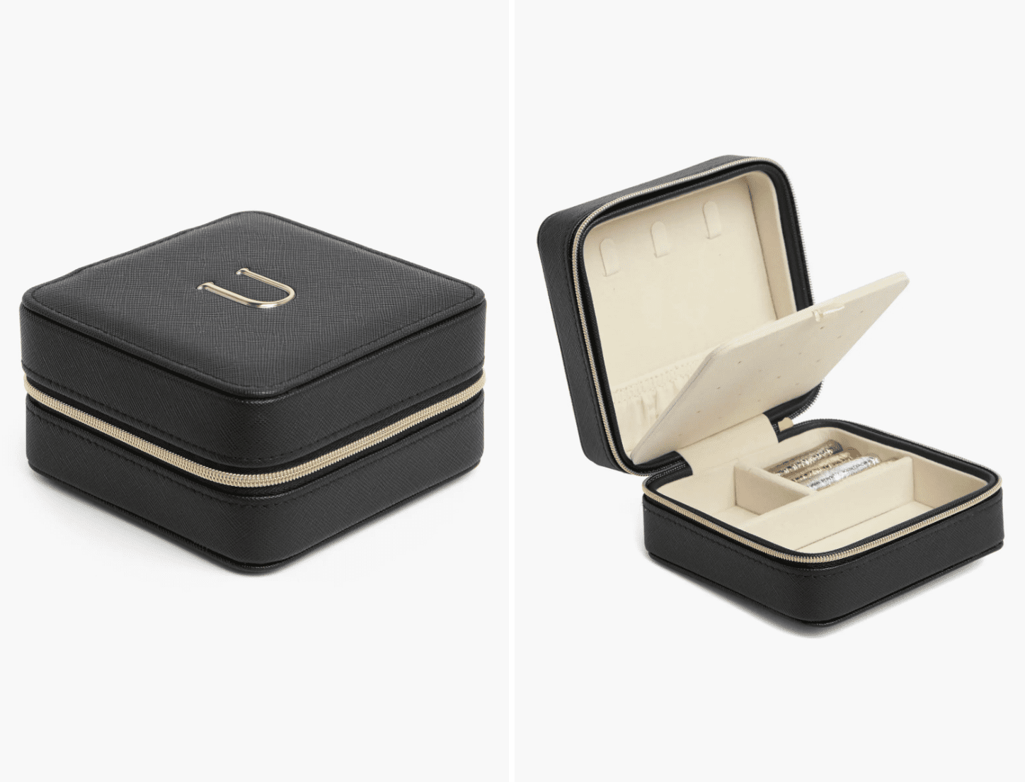 Initial Square Zip Travel Case