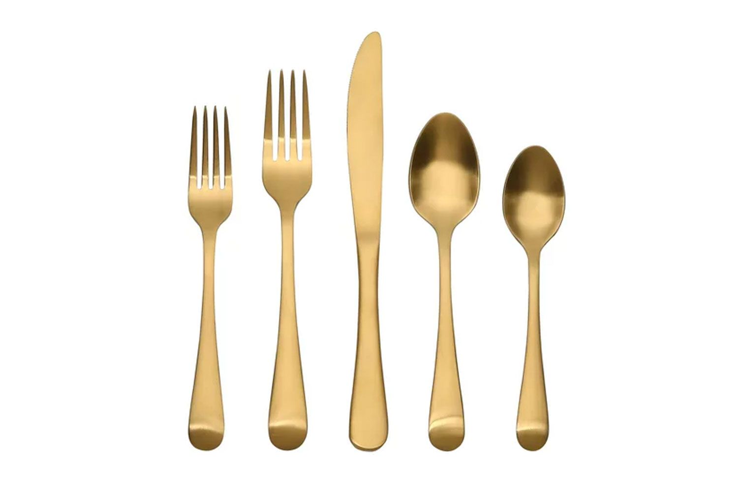 Better Homes & Gardens 20 Pieces Arlo Gold Flatware Set with Matte Finish