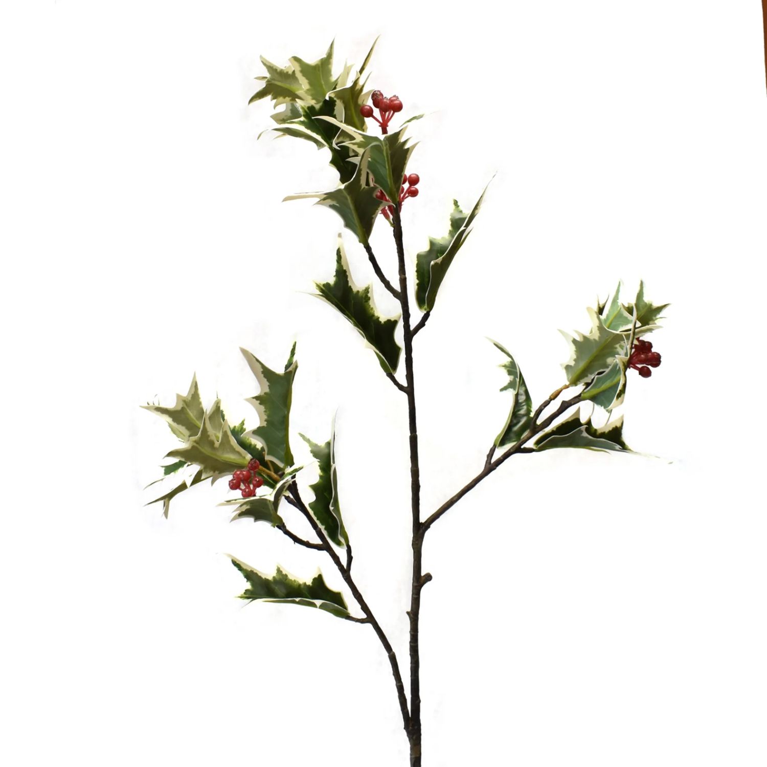 Faux holly berry sprig for holiday decorating.