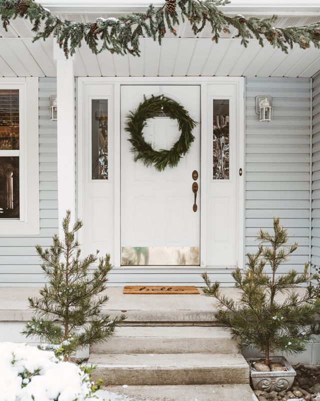 Welcoming holiday front door entrance