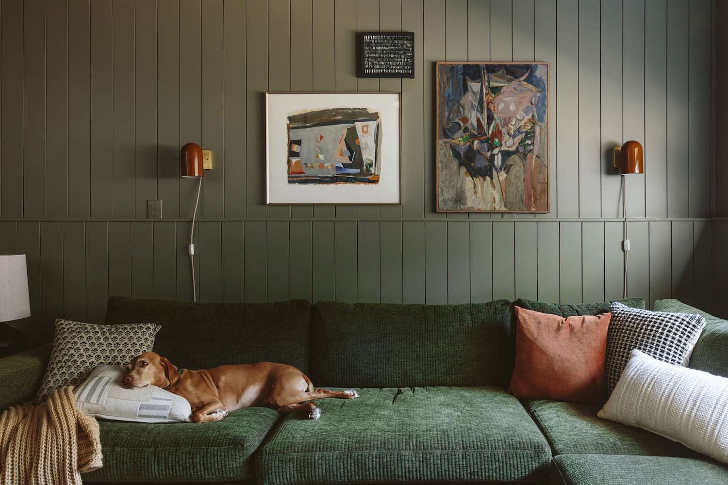 shiplap half wall family room