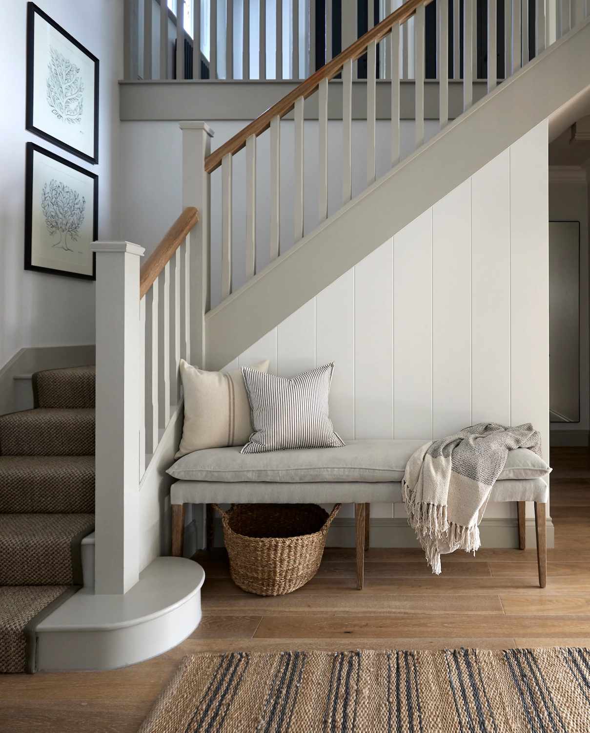 under stairs shiplap half wall