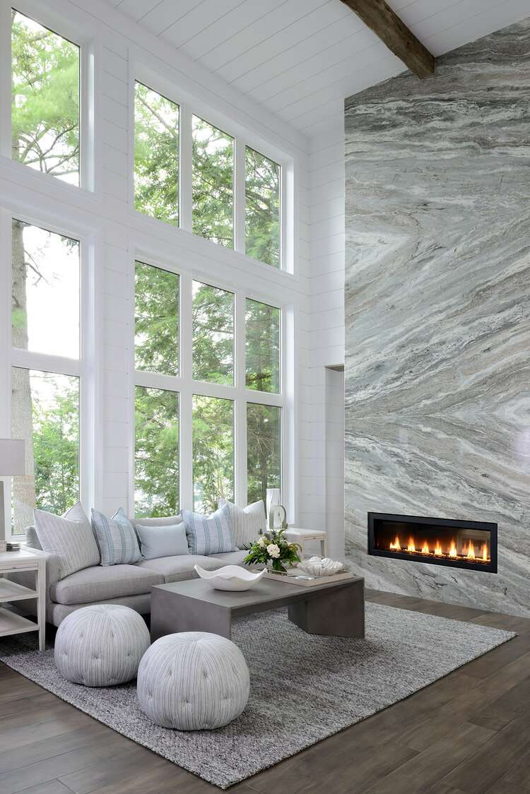 linear fireplace stone surround ideas