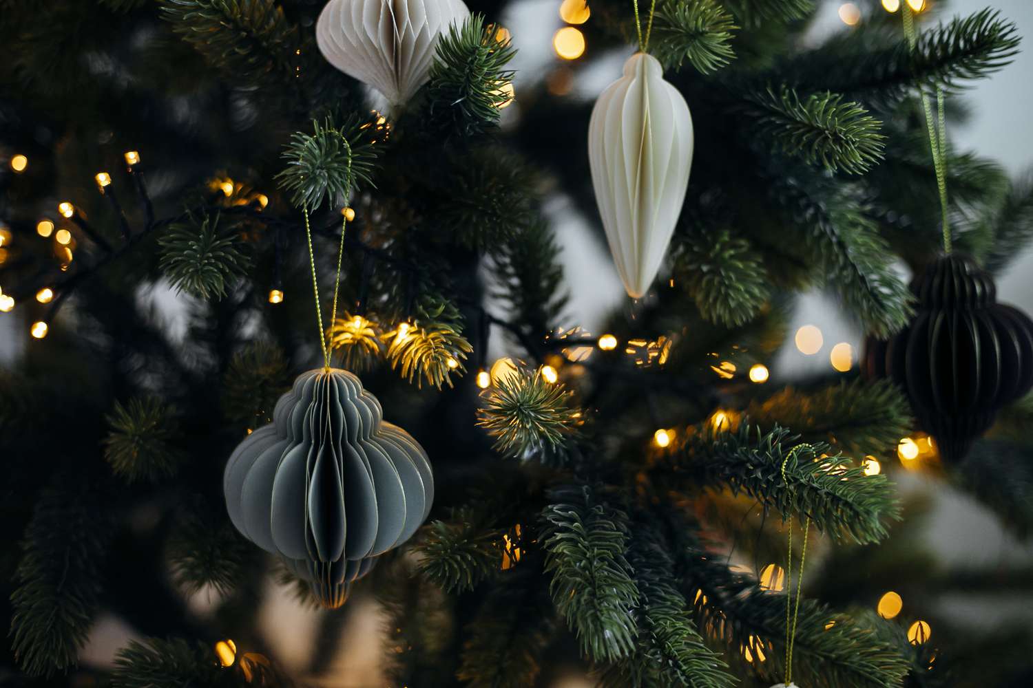 Neutral Christmas tree ornaments
