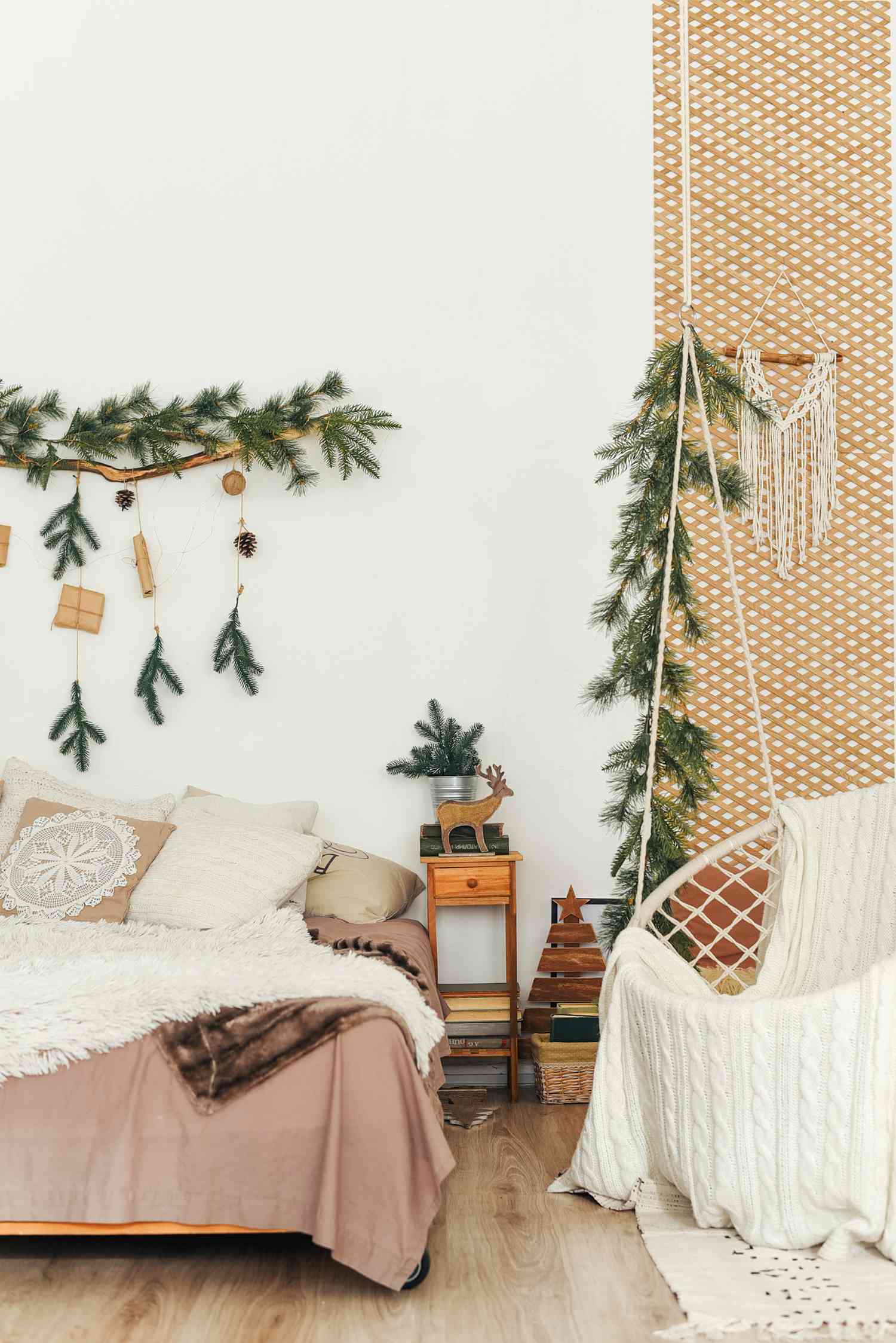 Une chambre décorée pour Noël