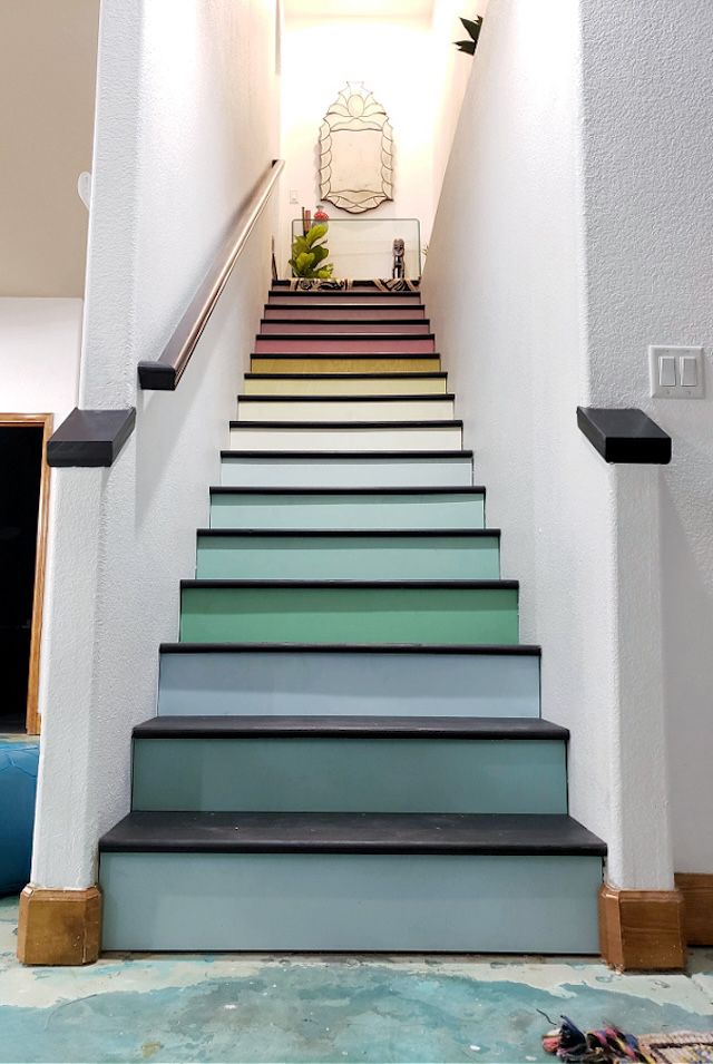 Eclectic Twist ombre painted stairs