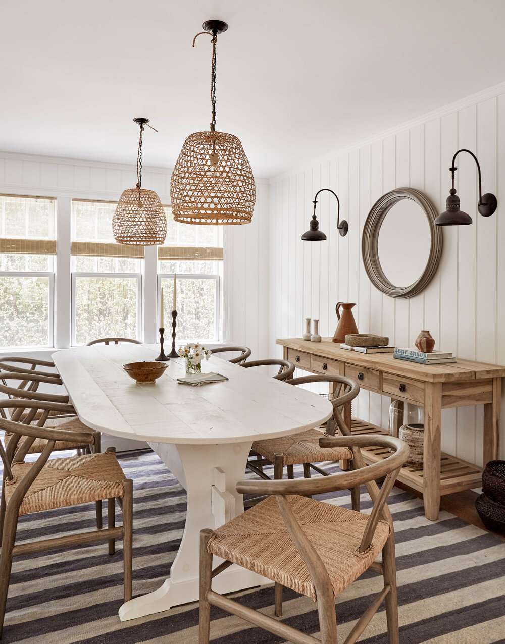 neutral modern farmhouse dining room