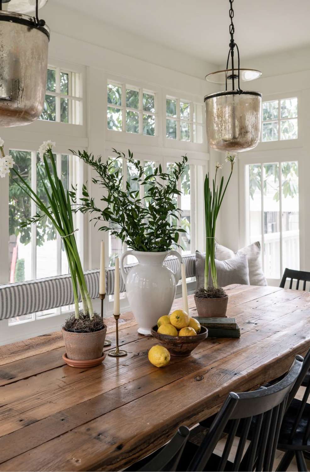 estilo de mesa de comedor de granja moderna