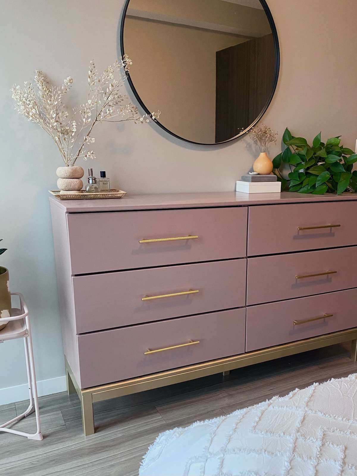 pink Ikea Tarva dresser