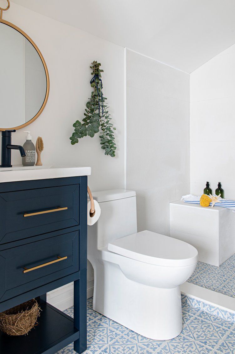 blue bathroom floor tile ideas