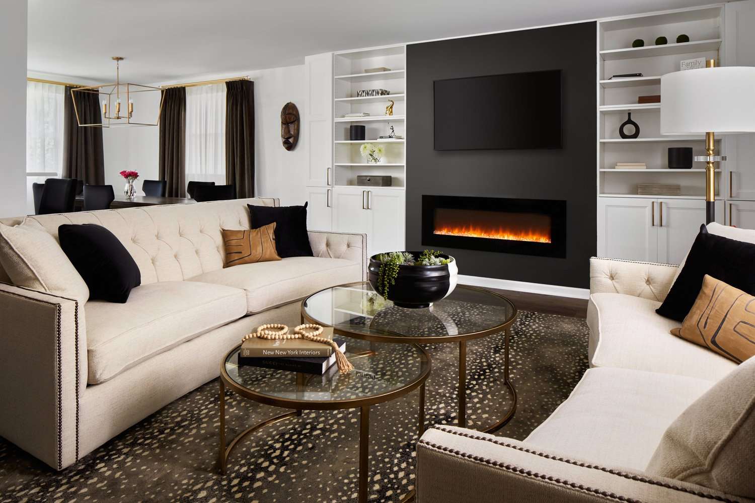 tasteful electric fireplace ideas with tv above
