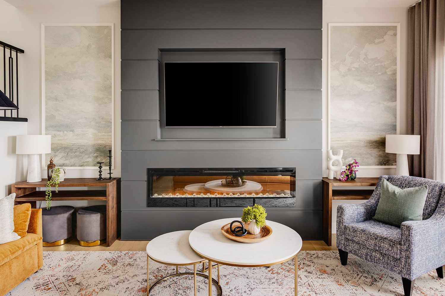 electric fireplace ideas with tv niche above