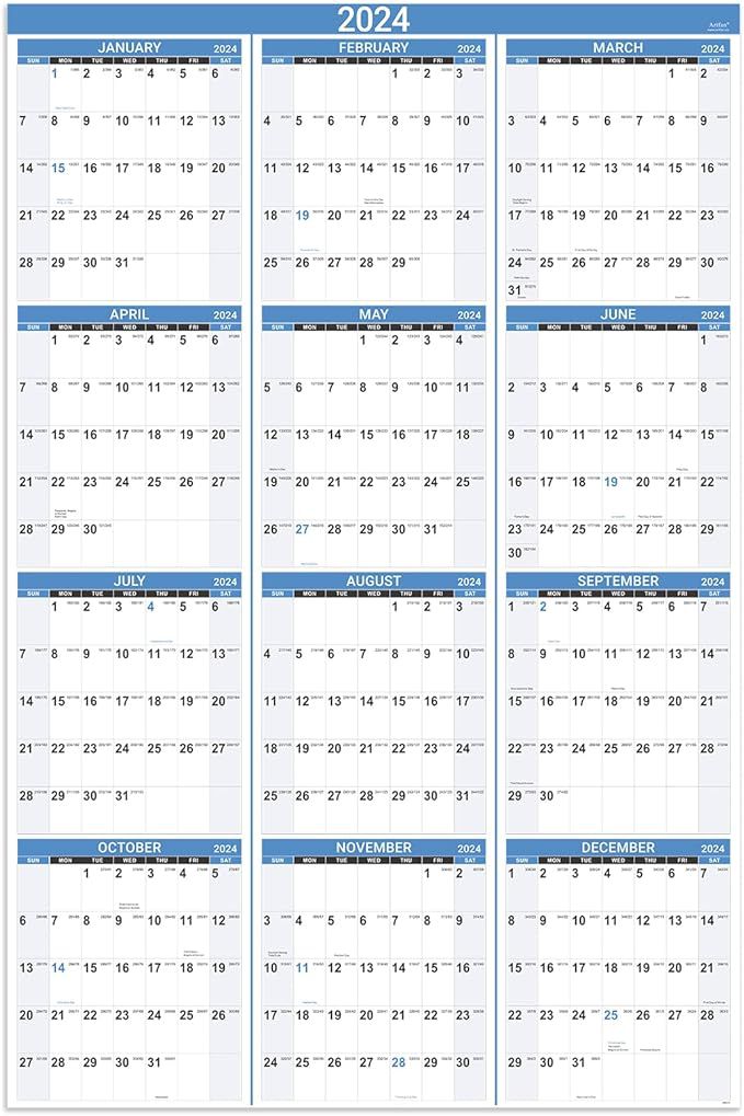 calendário de parede anual