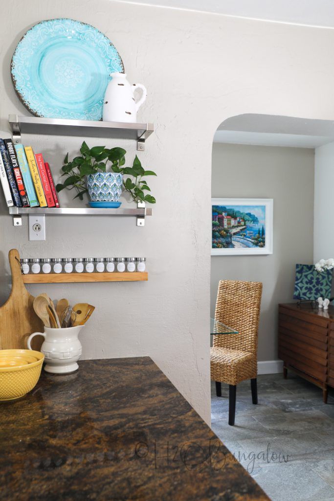 A wooden DIY spice rack