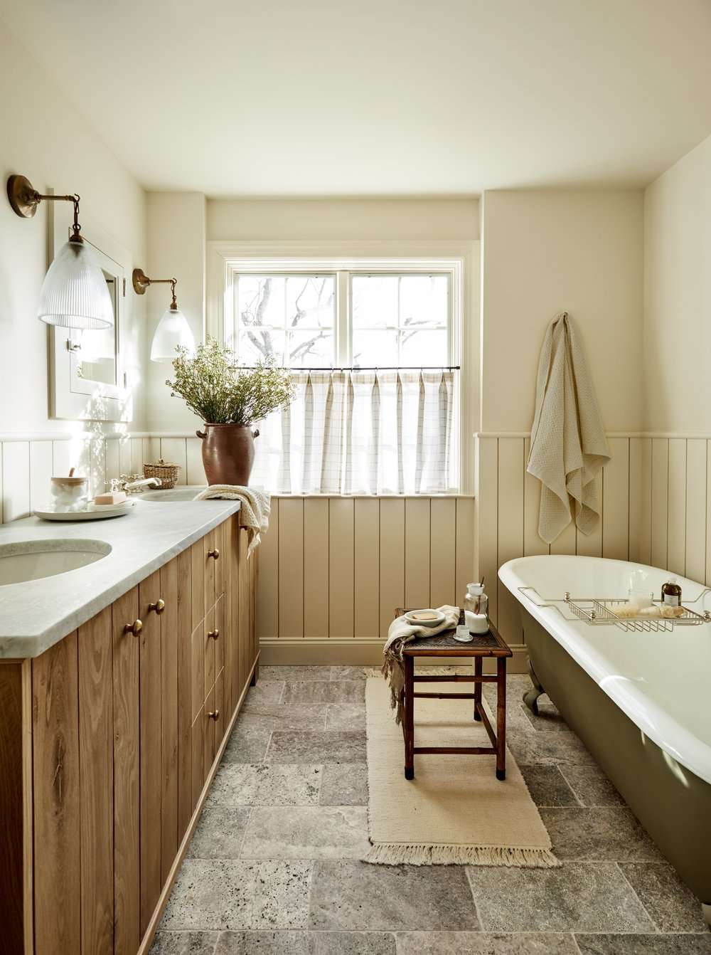 light warm beige neutral bathroom paint colors