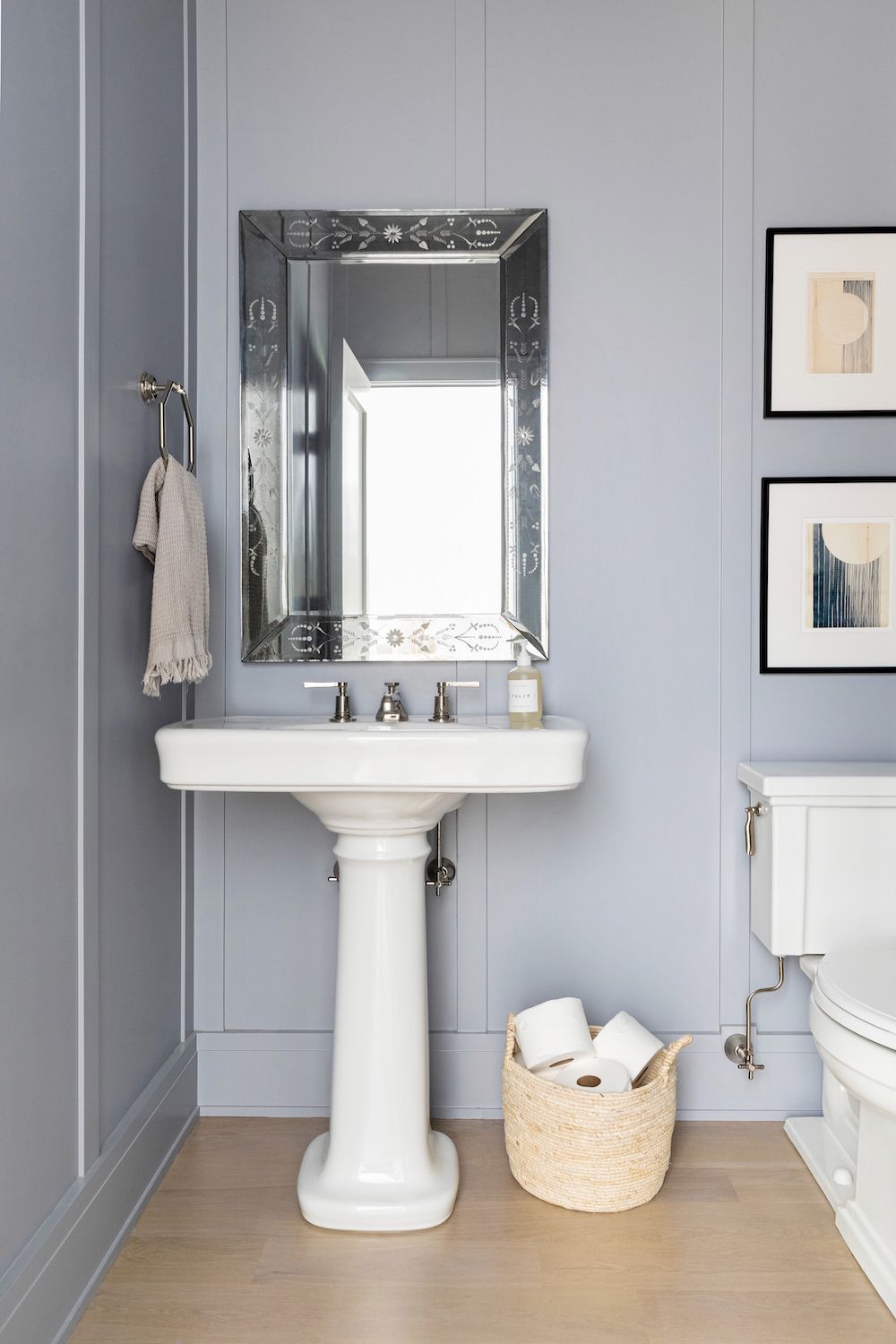 neutral blue-gray bathroom paint color