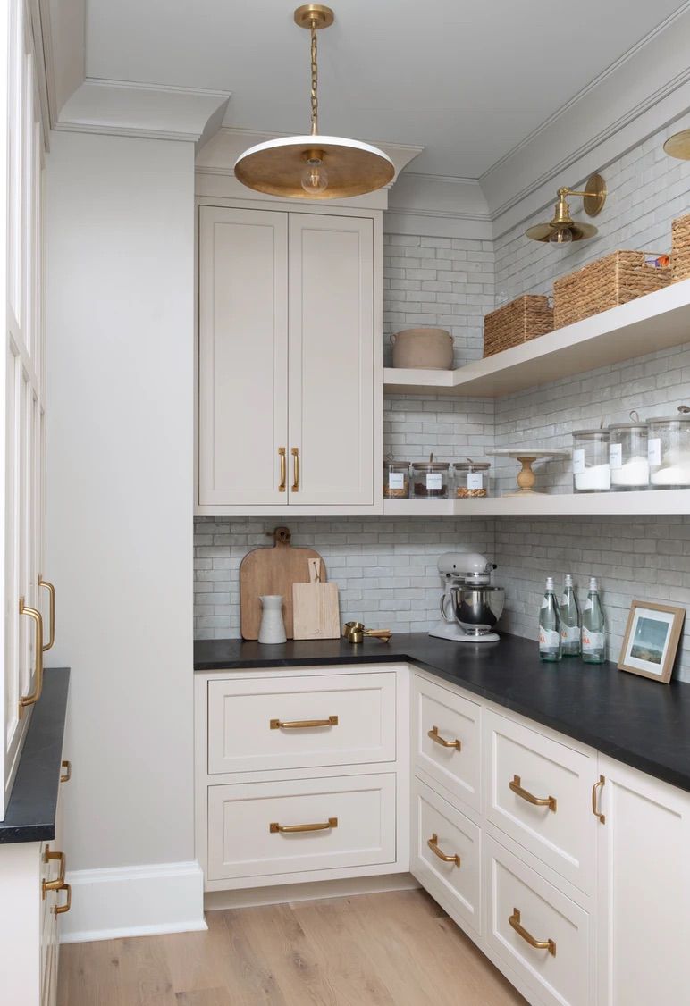 Walk-In Pantry with Overhead Pendant Light