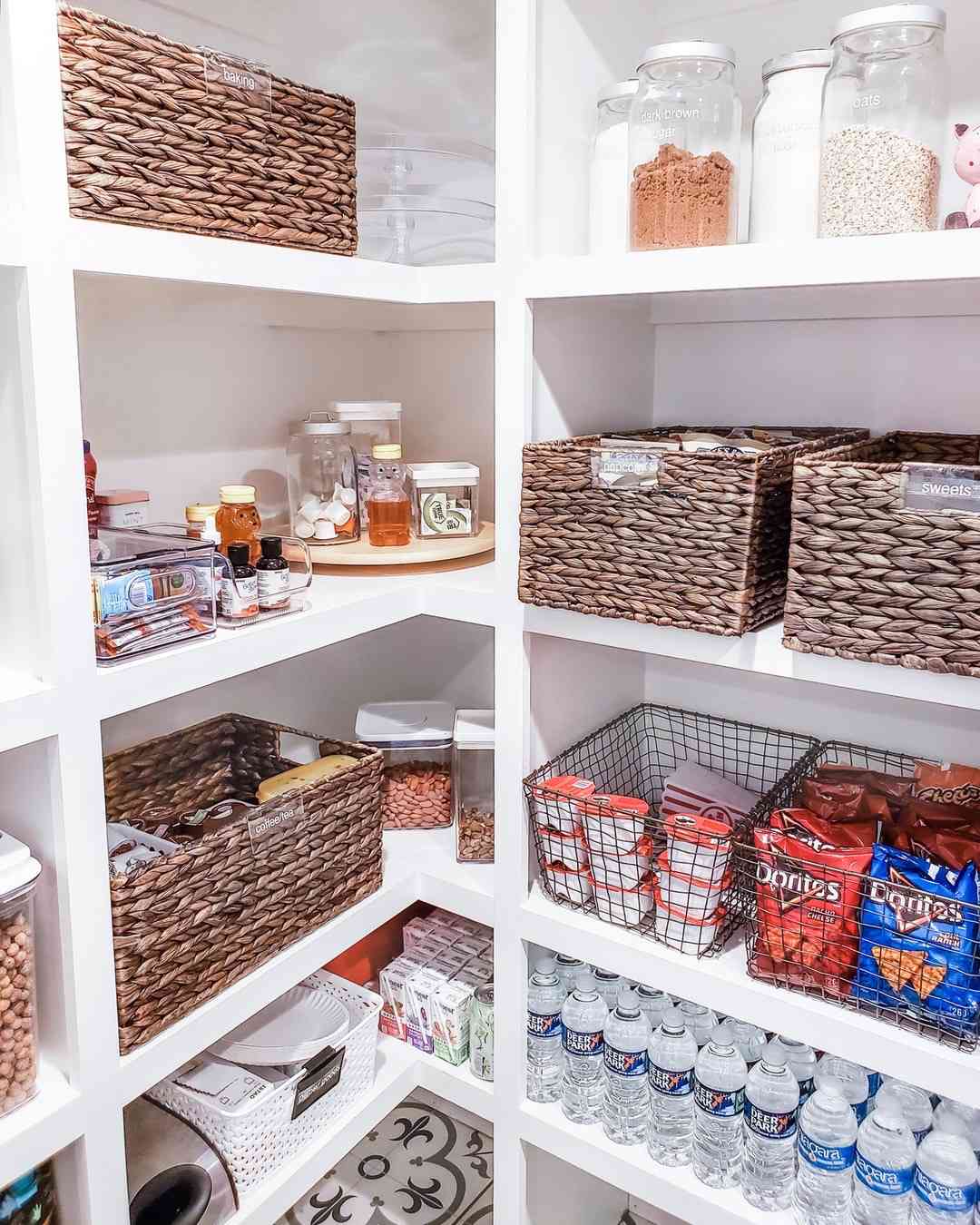 Corner Cabinets in Walk-In Pantry