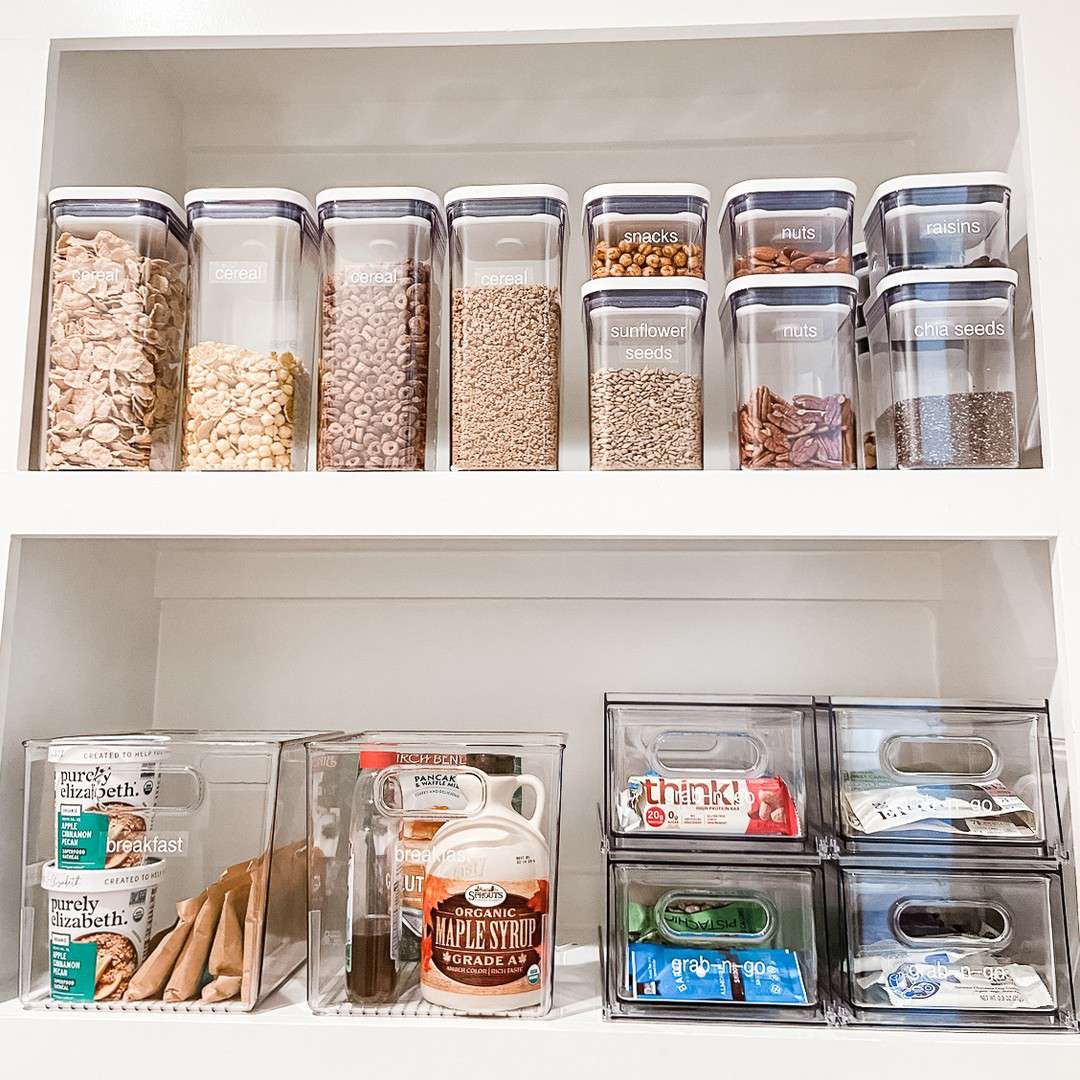 Categorized Bins in Walk-In Pantry