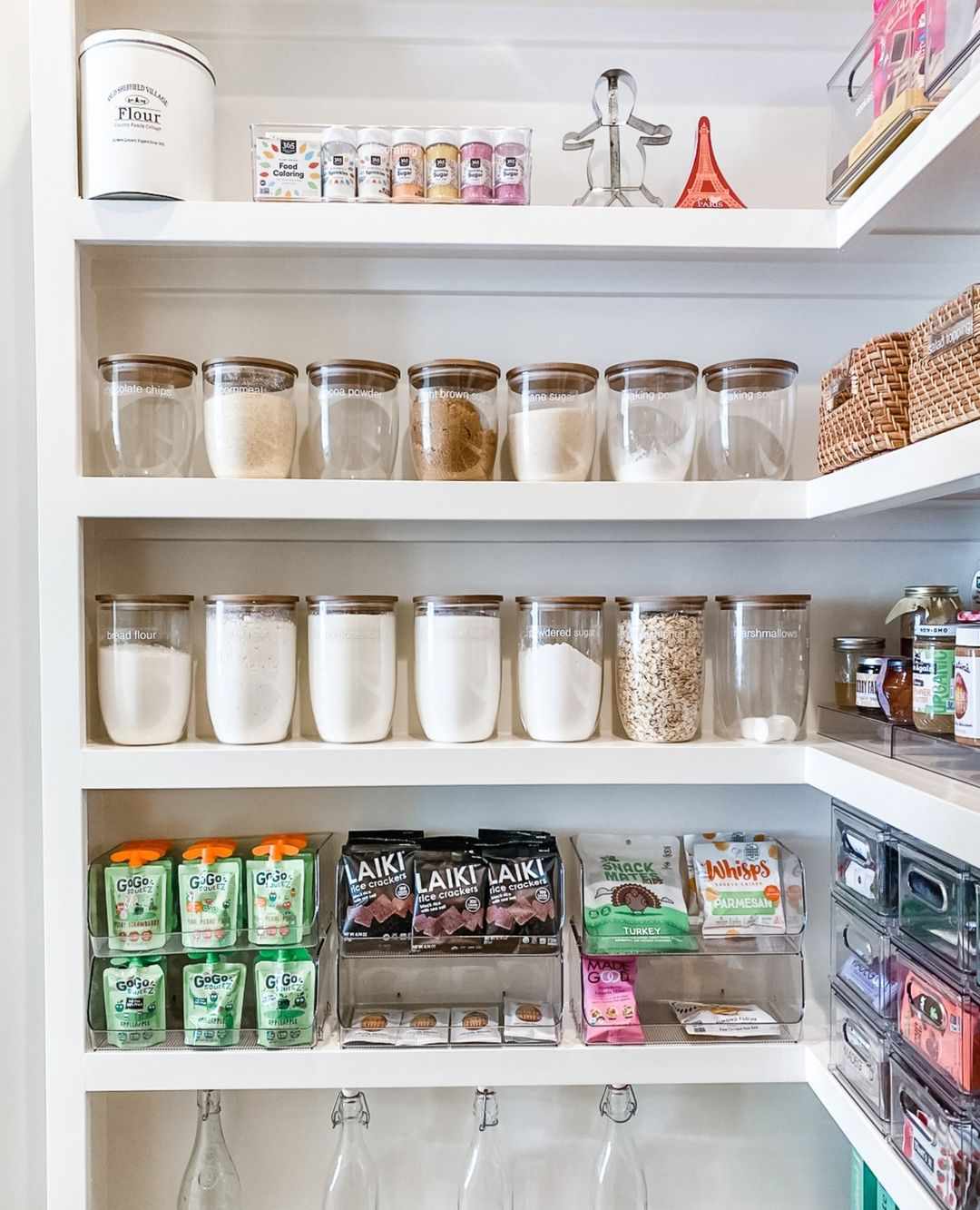 Glass Canisters in Walk-In Pantry