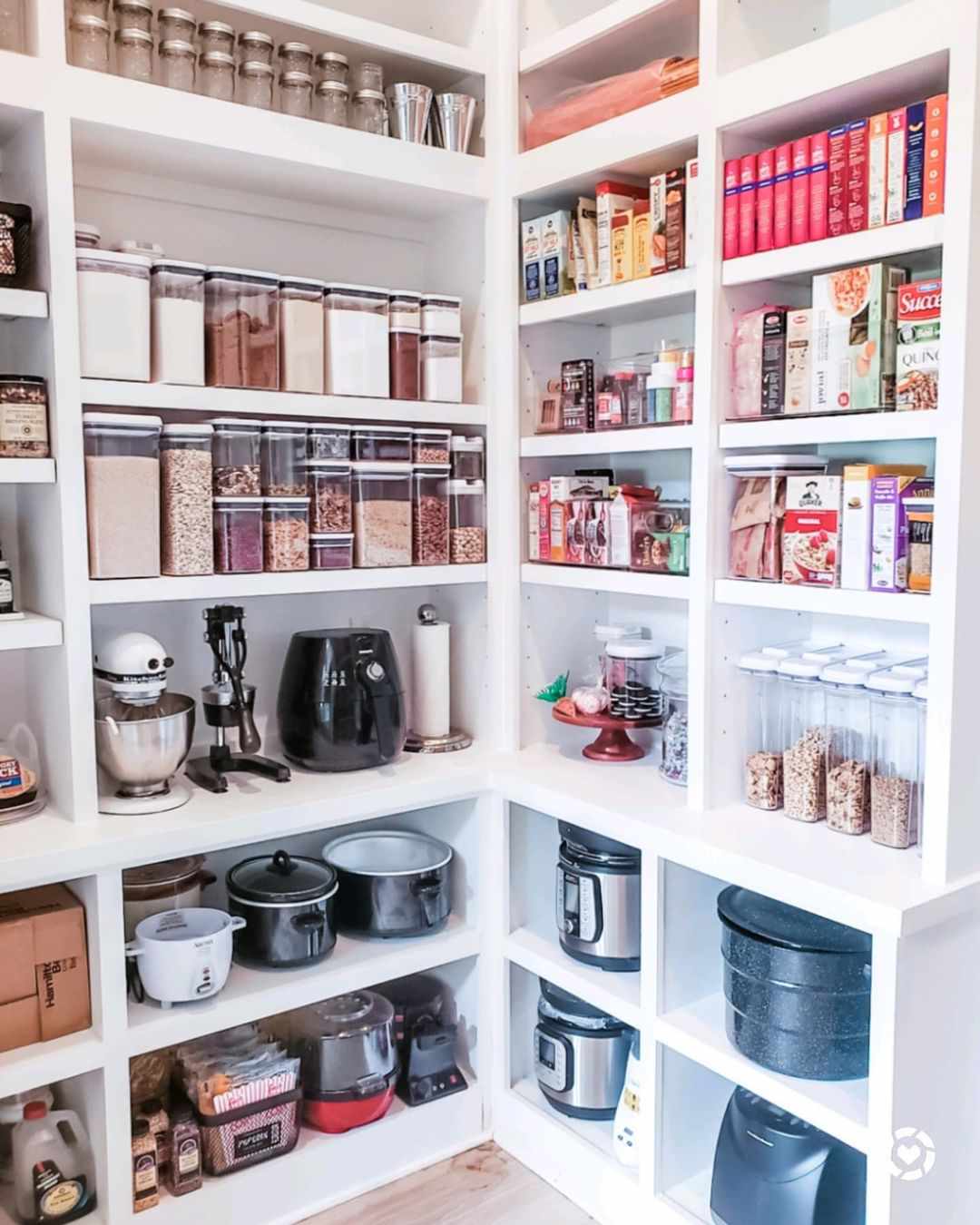 Walk-In Pantry with Open Cabinets